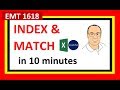 INDEX & MATCH Excel Lookup Functions - All You Need To Know in 10 Minutes (EMT 1618)