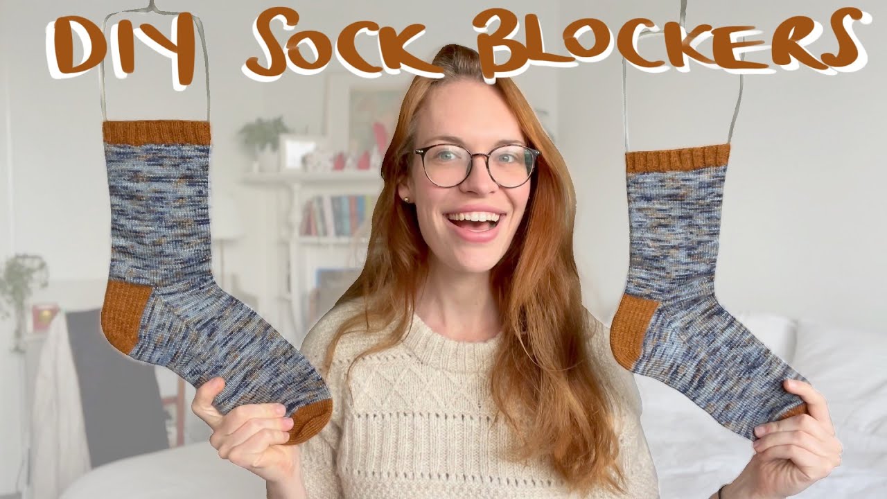 Blocking socks with sock blockers 