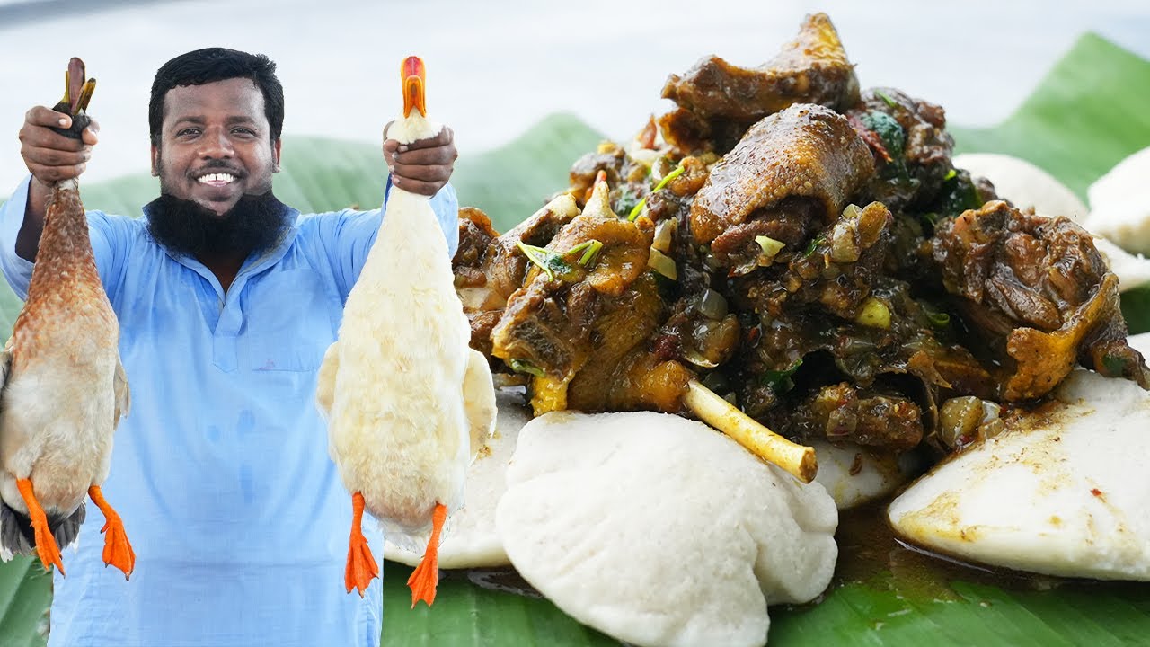 வாத்த ஒரு தடவ இப்புடி செய்ங்க அசந்து போவீங்க | IDLY with DUCK Curry Cooking in Village