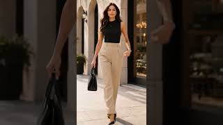 Amazon Brand - Symbol Women's Wide Leg Formal Trouser (High Rise | Ankle Length #fearlessfashion