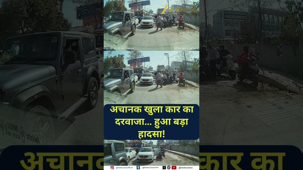 Shocking Road Accident After Car Door Opens Suddenly