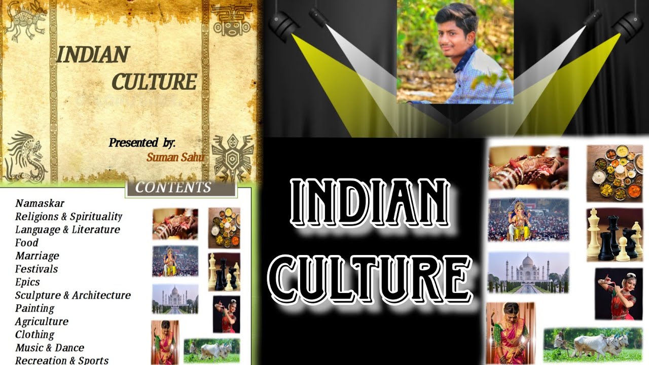Indian Culture. Microsoft PowerPoint Animation. Hanging Letters, Light Effect. Suman Creation.