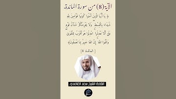 الآية (8)من سورة المائدة // القارئ الشيخ سعد الغامدي.