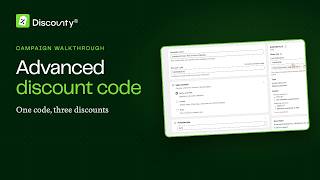 How to set up an Advanced discount code | Discounty walkthrough 2026
