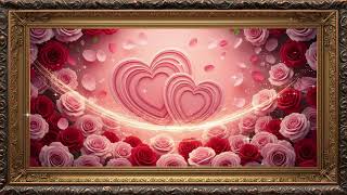 Layered Pink Hearts & Roses 4K 🌹 Romantic Valentine TV Art Background 1 Hour Loop screenshot 3