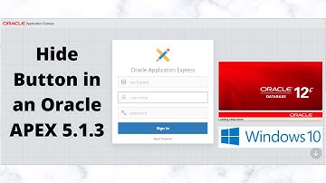 Oracle APEX 5.1.3 | Hide Button