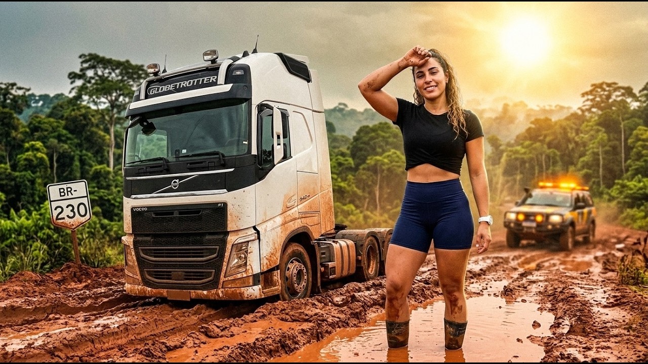 Caminhoneira Solo Conquista a Transamazônica (BR-230) | Lama + 45°C | Resgate de Emergência