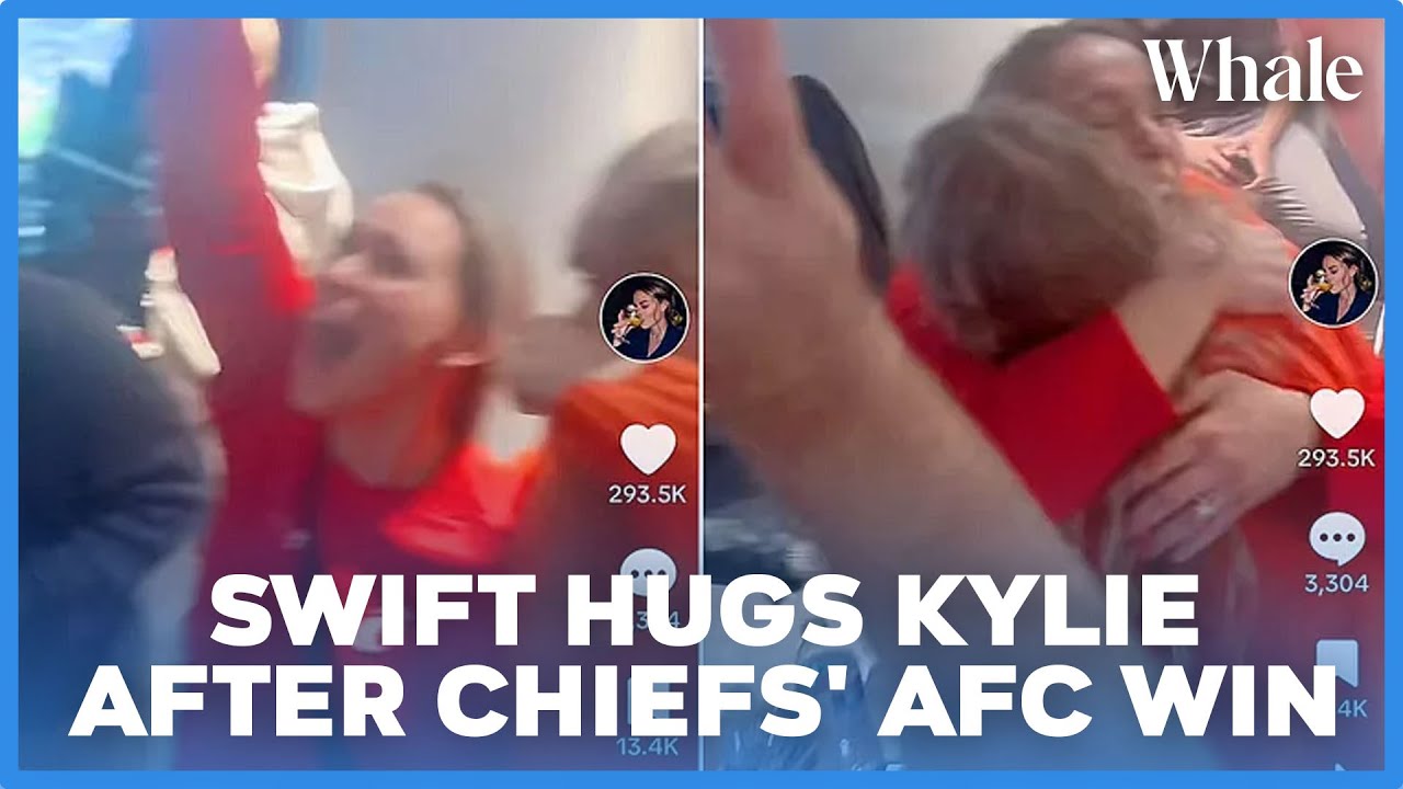Taylor Swift Excitedly Hugs Kylie Kelce After Travis and Chiefs Win AFC
