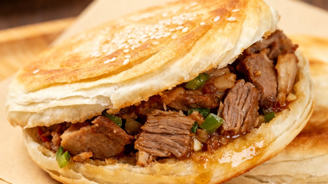 ⭕️ Chinese hamburger#live#food ♨️