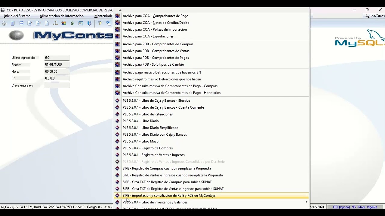MyContsys   consulta API Sunat Sire