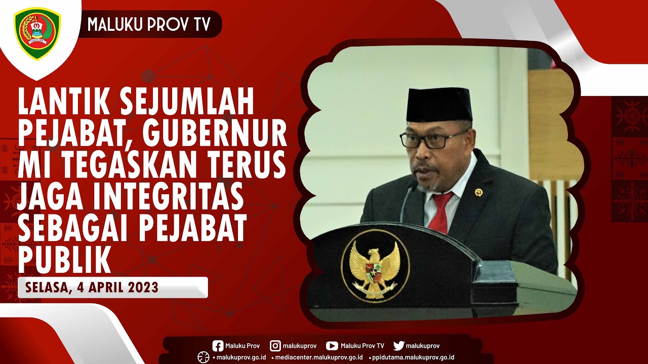 LANTIK SEJUMLAH PEJABAT, GUBERNUR MI TEGASKAN TERUS JAGA INTEGRITAS SEBAGAI PEJABAT PUBLIK
