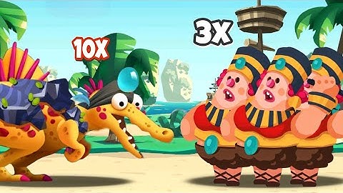 Spino 10x Army Max Level vs Cleo 3x Army - Dino Bash 2!