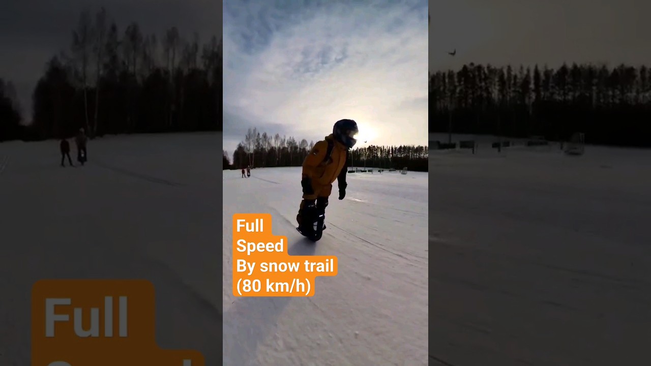 80km/h by Snow Trail on electric unicycle 