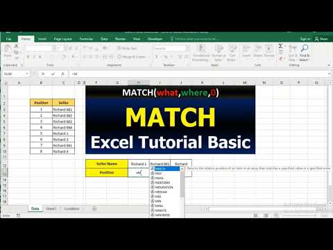 #20/ Excel Tutorial Basic - MATCH Function - YouTube