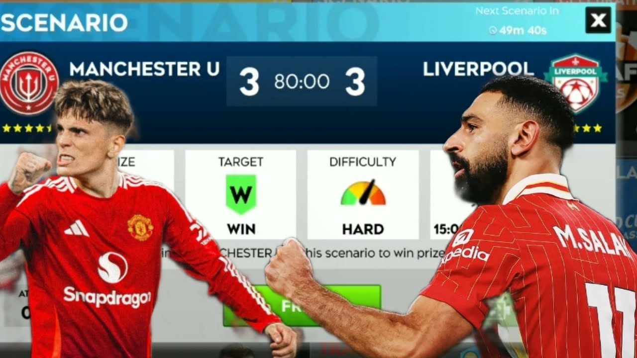 DLS - 25 LIVERPOOL Vs MANUNITED 3-3. Ft :Salah, Garnacho, Amad, Nunez, TAA. 