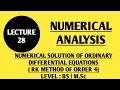 NUMERICAL SOLUTION OF ORDINARY DIFFERENTIAL EQUATIONS (ODEs) ...RK- METHOD OF ORDER 4..