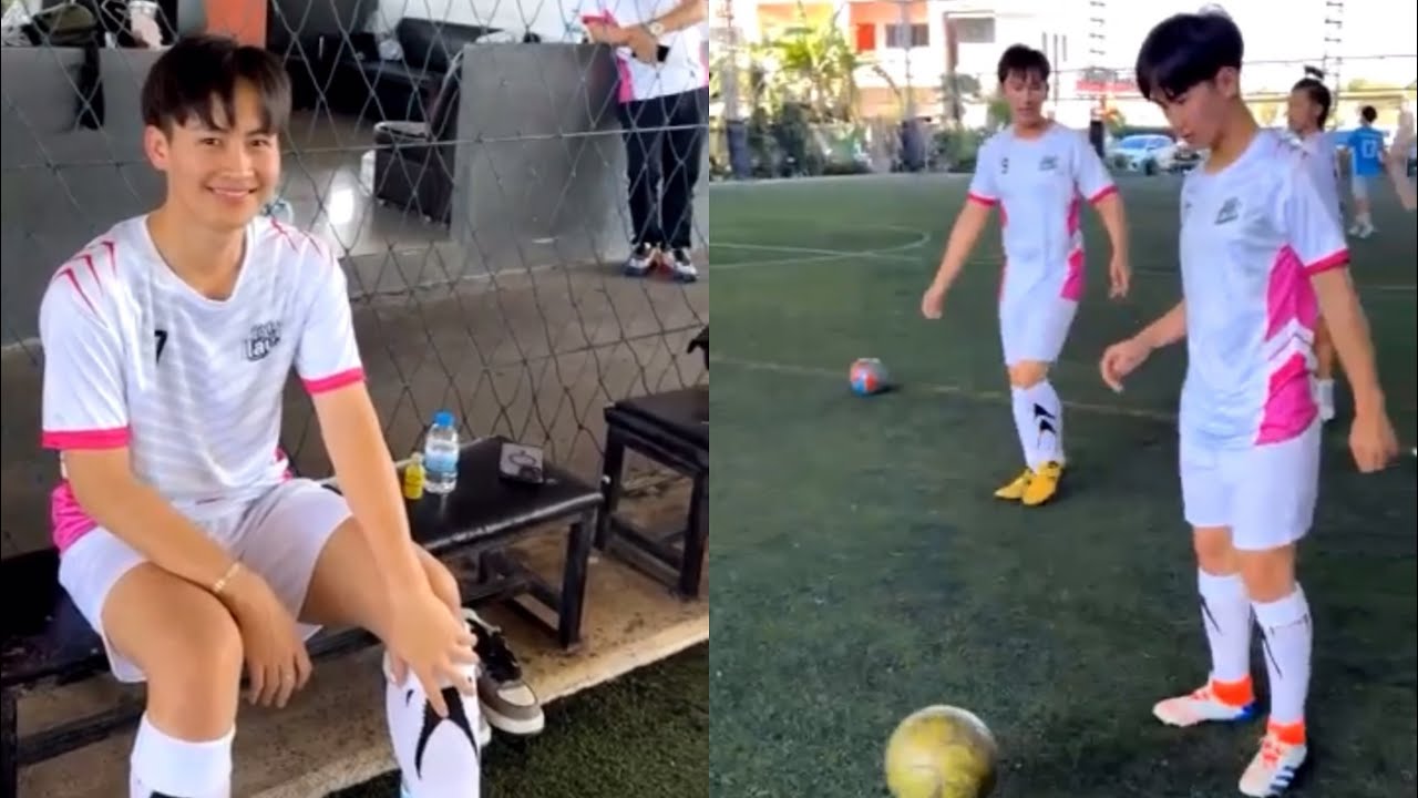 ต้าวหยอง!! นักฟุตบอลสุดหล่อ วอร์มร่างกาย  “กีฬาผลาญชัยเกมส์”