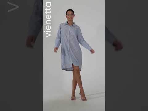 Купить Хлопковый халат рубашка на пуговицах с длинным  рукавом VIENETTA PLUS 4051020000 в Украина в Lingerie.ua - Одяг для дому та відпочинку, Видео 1