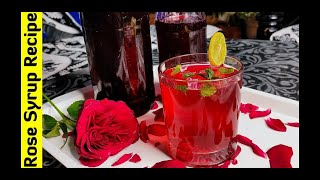 Rose Syrup recipe / गुलाब सीरप बनाए आसान तरीके से / How to make Gulab syrup / Gulab sharbat recipe