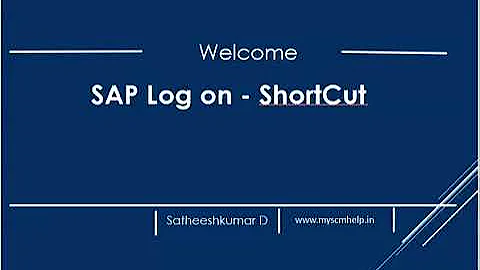 SAP Gui  log On Short Cut