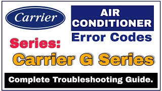 Carrier Air Conditioner G Series Troubleshooting Flow Chart | G Series Error Troubleshooting.
