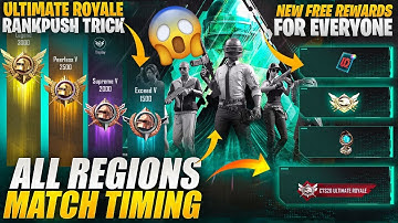 Ultimate Royale Free Rewards | All Server Timing | Tips And Tricks For Rank Push | OBITO | PUBG