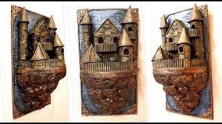 : DIY/Magic Castle from recycled cardboard/Paper crafts/Wall decor
