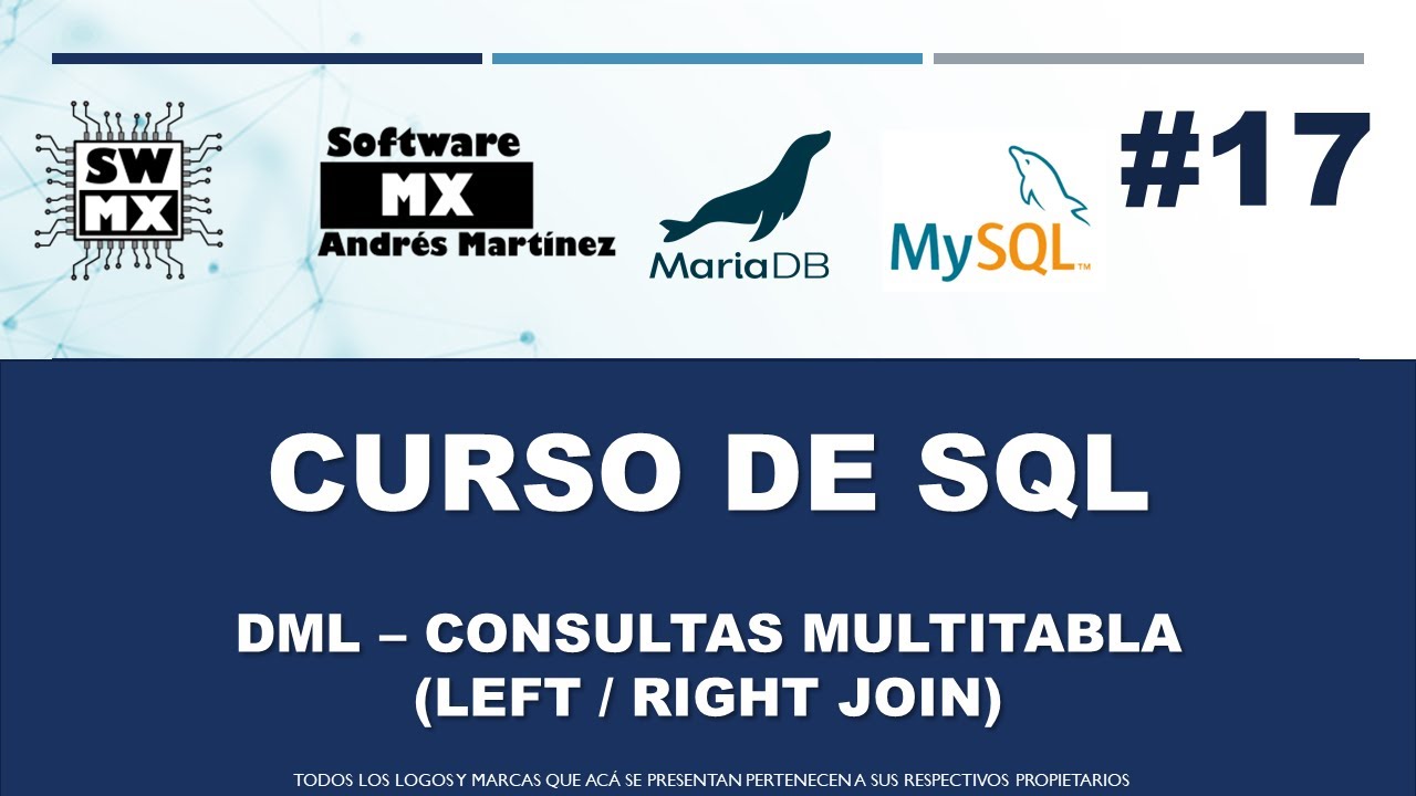 CURSO DE SQL DML LEFT JOIN RIGHT JOIN - YouTube