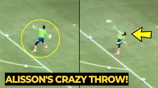 The ABSURD accuracy of Alisson Becker's throws in the Brazilian national team's warm-up