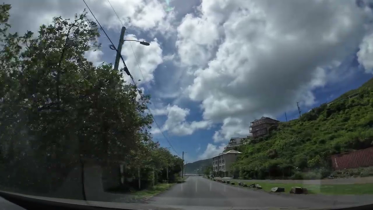 Driving POV from Road Town to Nanny Cay, BVI