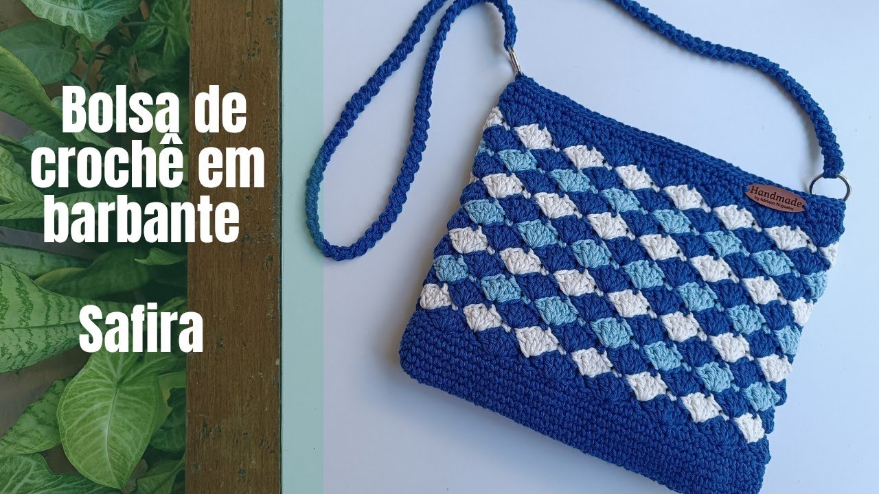 Bolsa de croche Safira em barbante passo a passo