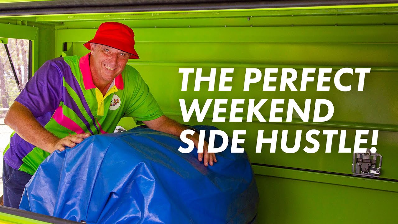What is a perfect business that you can do on the weekend? Jim's Jumping Castles & Party Hire