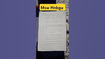 Msw First Semester Paper at Hnbgu Garhwal University #shorts #hnbgu