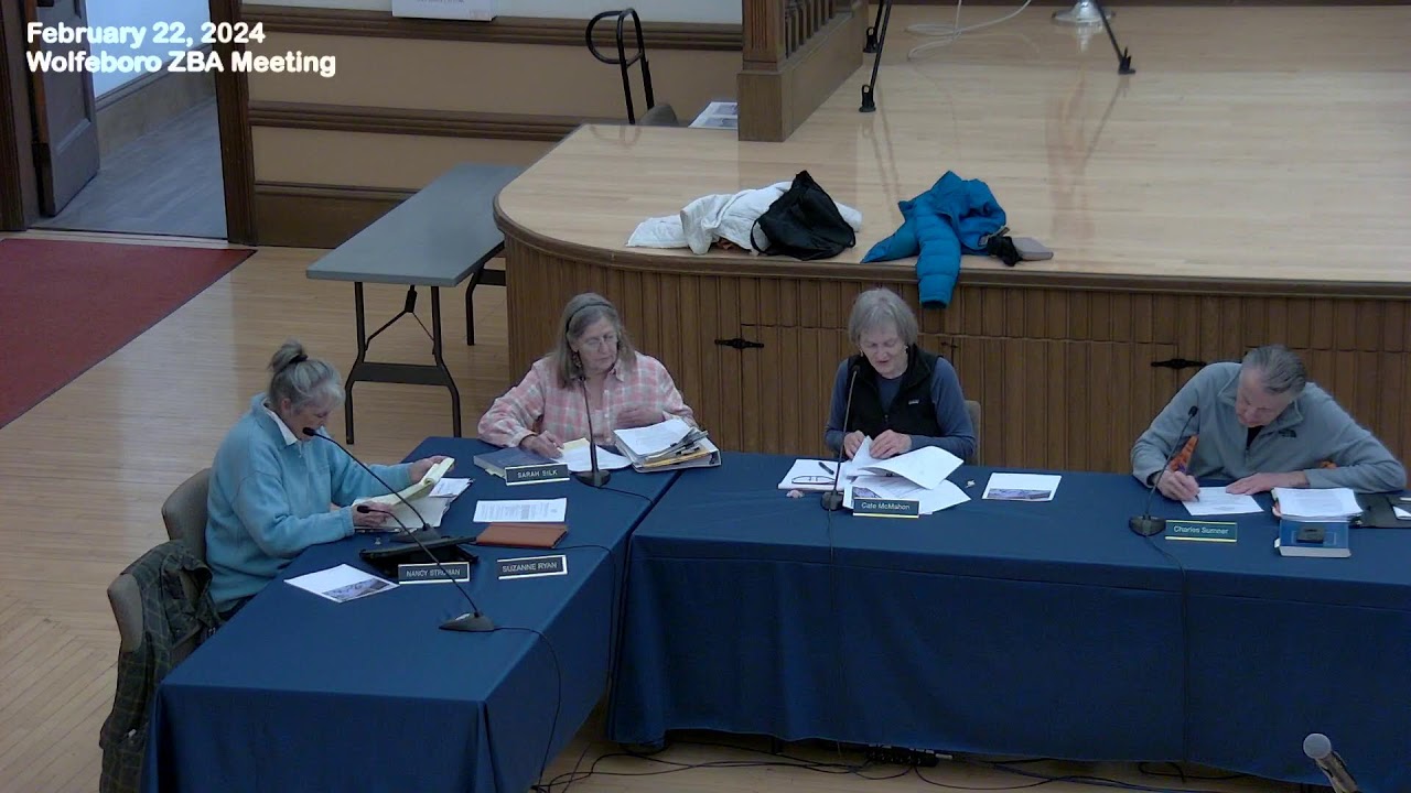 22 February 2024 Wolfeboro Zoning Board of Adjustment (ZBA) Meeting