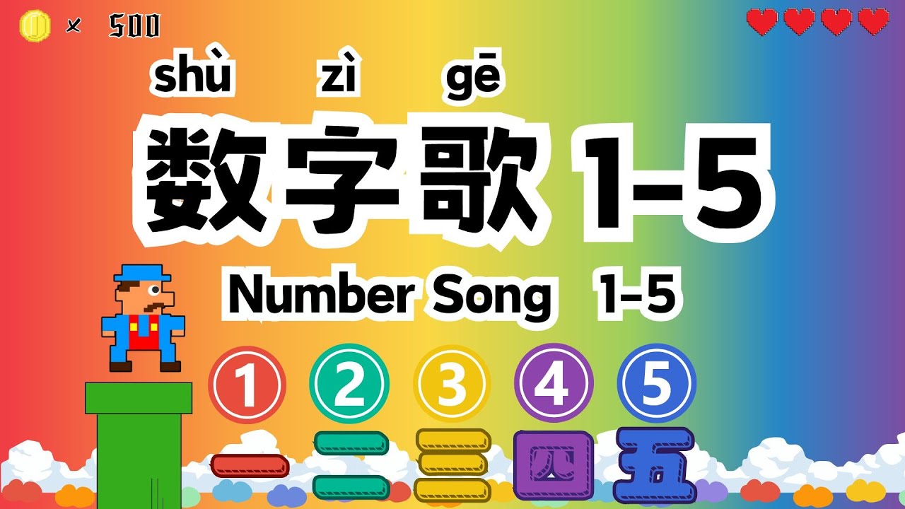 Fun Number Song - Numbers 1-5 | 数字歌 一二三四五 - Chinese for Kids - YouTube
