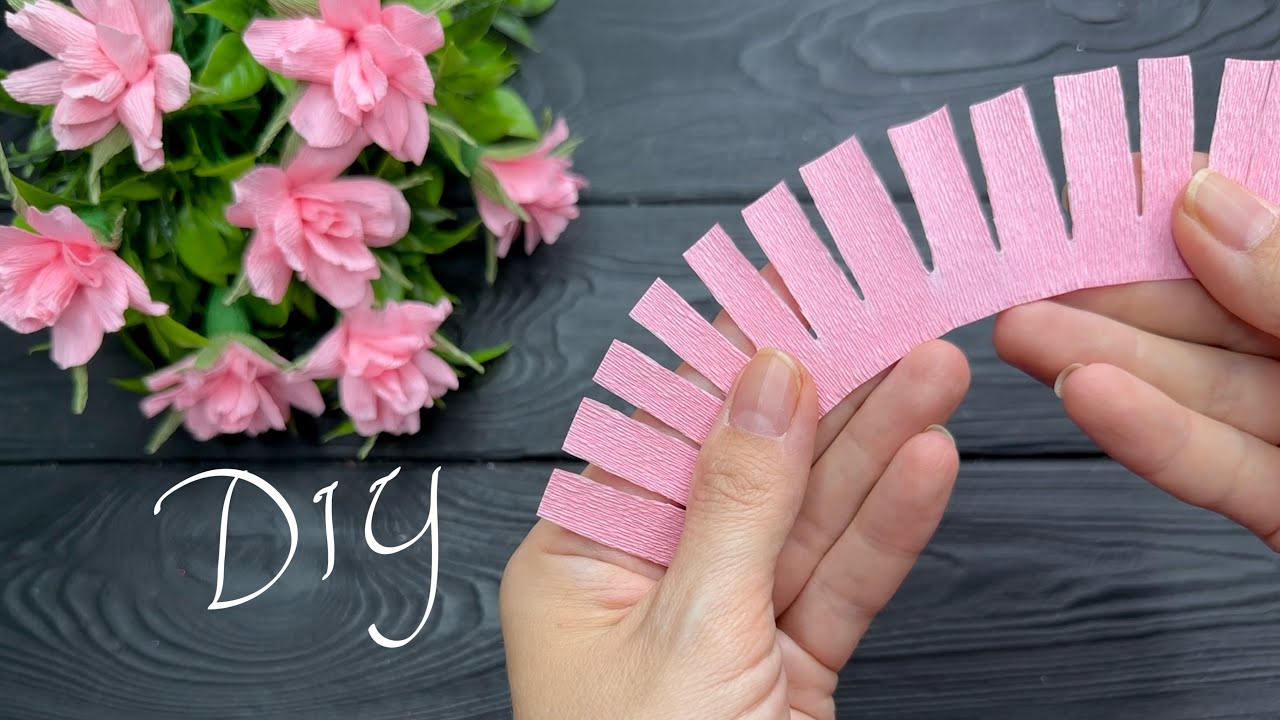 Easy Crepe Paper Flower Craft, flower, crêpe paper, bouquet, craft, DIY  Crepe Paper Flowers Bouquet, By Quilling Made Easy