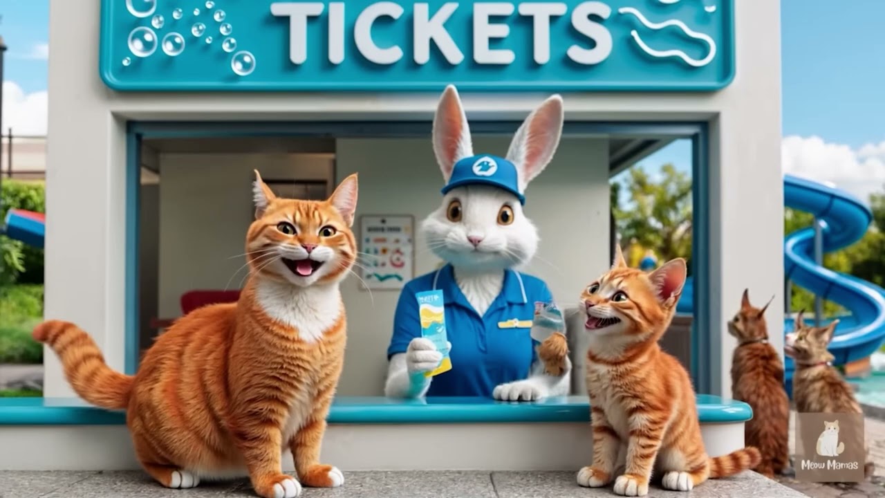 590 Mama Cat and Ginger Kitten Harvest Grapes to Make Kitten’s Waterpark Dream Come True 🍇💦🐾   Yo