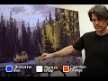 How to paint water trees and rocks   painting tutorial