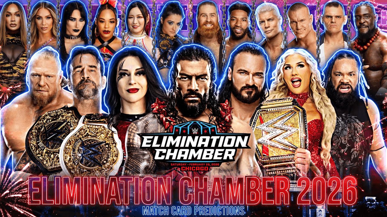 WWE Elimination Chamber Chicago 2026 Match Card Predictions - YouTube