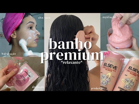 ROTINA banho premium💗🛁| cabelo, esfoliação, corpo, hidratação, pele, depilação