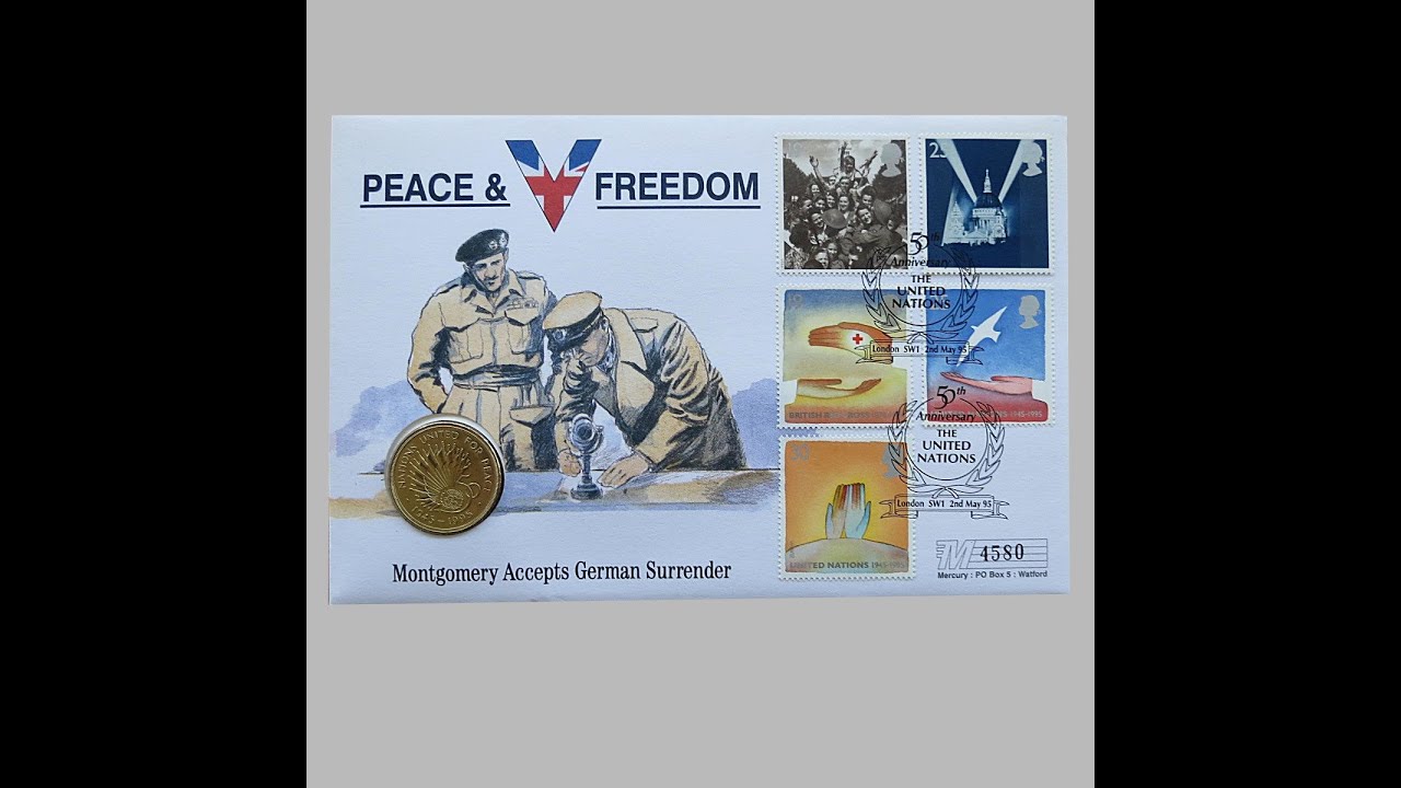1995 United Nations Peace & Freedom £2 Pounds Coin Cover - UK First Day Cover by Mercury