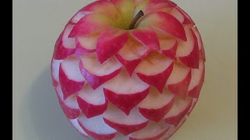 Carving Art Apple -Cách tỉa hoa từ quả Táo-從水果雕花-Blumen schnitzen aus Apfel