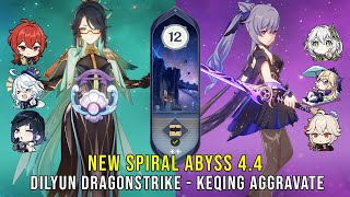 C5 Diluc Xianyun Dragonstrike and C2 Keqing Aggravate - Genshin Impact Abyss 4.4 - Floor 12 9 Stars