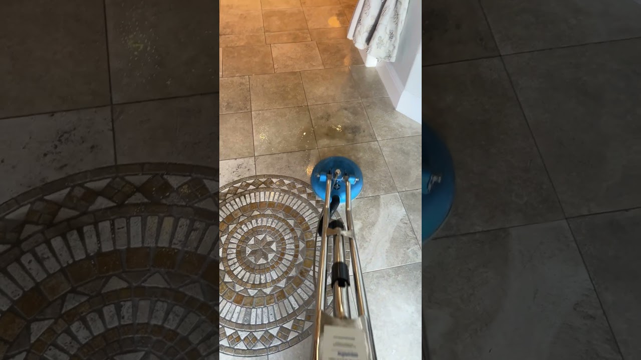Cleaning travertine with turbo force 