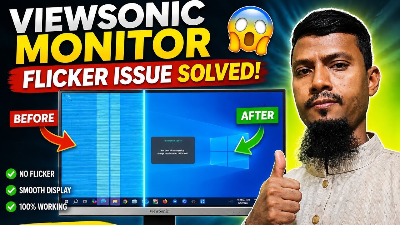 ViewSonic Monitor Flicker Issue Solved 😱 | Created by Afjal Hossain ...