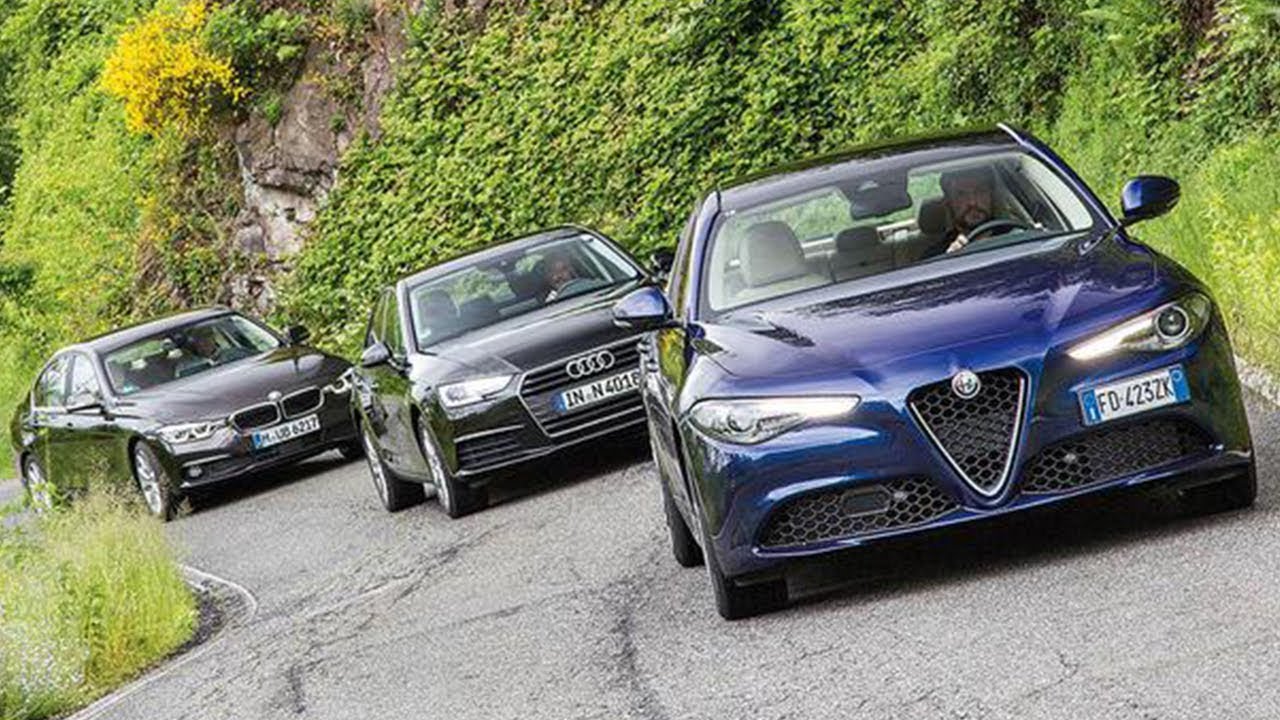 2018 Alfa Romeo Giulia vs 2018 Audi A4 vs 2019 BMW 3 Series - YouTube