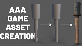 How to create a Game Ready Asset from scratch - Stick Grenade (Low to High poly bake workflow)