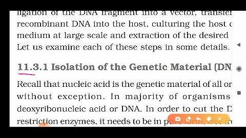 Isolation of the Genetic Material ( DNA)