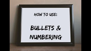 How To Use Bullets & Numbering In MS Publisher