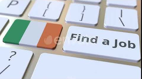FIND A JOB Text and Flag of the Republic of Ireland on the Keyboard | Motion Graphics - Envato e...